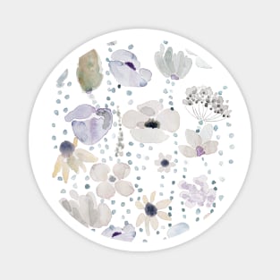 grey blue purple flowers Magnet